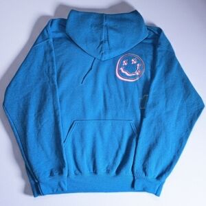 NIRVANA Blue Hoodie with Smiley Design